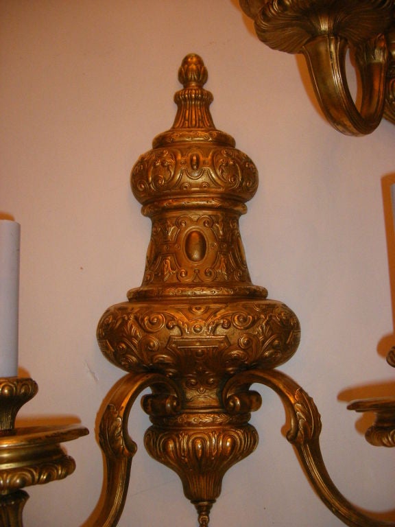 American Pair of Large Caldwell Sconces For Sale