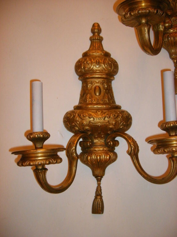 Early 20th Century Pair of Large Caldwell Sconces For Sale