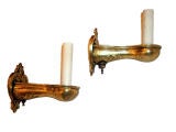 Pair of Gilt Bronze Single Light Sconces