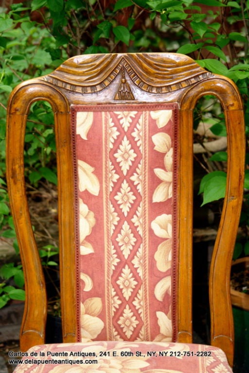 Hand-Carved Set of Antique Chairs For Sale