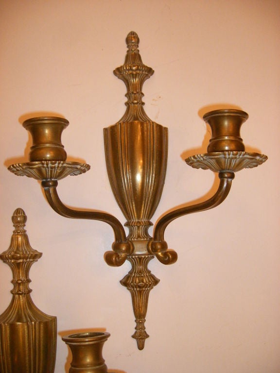 Bronze Neoclassic Sconces In Good Condition For Sale In New York, NY