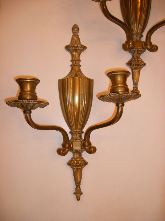 Early 20th Century Bronze Neoclassic Sconces For Sale