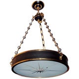 Antique Gilt Bronze and Painted Light Fixture