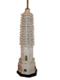 Pagoda Shaped Large Porcelain Lamp