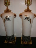 Retro Pair of Japanese Porcelain Lamps