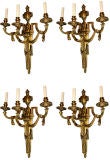 Set of 4 Large Bronze Sconces