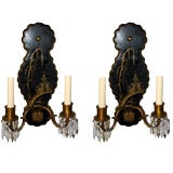 Antique Pair of Chinoiserie Sconces