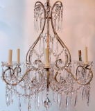 Gilt Metal 
Crystal Chandelier