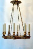 Star Shaped Gilt Bronze Chandelier