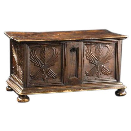17TH CENTURY ITALIAN WALNUT CASSONE at 1stDibs