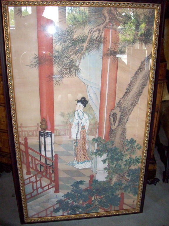20th Century FRAMED CHINESE WALLPAPER PANEL