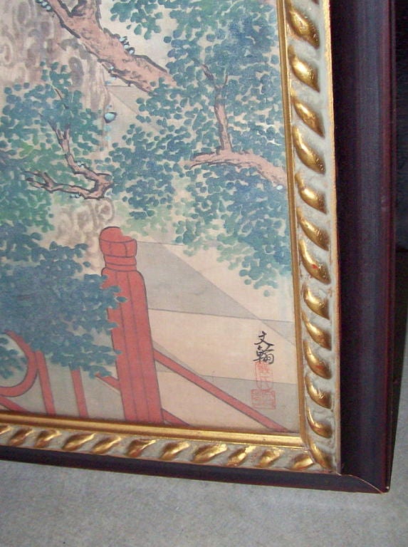Chinese FRAMED CHINESE WALLPAPER PANEL
