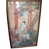 FRAMED CHINESE WALLPAPER PANEL