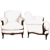 PAIR OF OVERSTUFFED CLUB CHAIRS