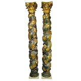 PAIR OF 18TH CENTURY ITALIAN BAROQUE COLUMNS