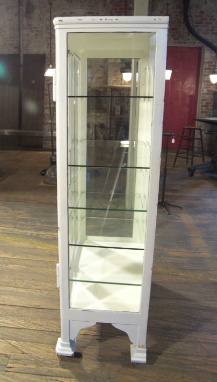 Vintage Metal & Glass Medical Cabinet 1
