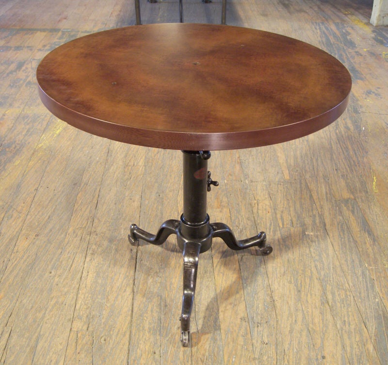 Sculptor's Cast Iron Table Base with Micarta Top