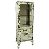 Vintage Metal & Glass Medical Storage Cabinet