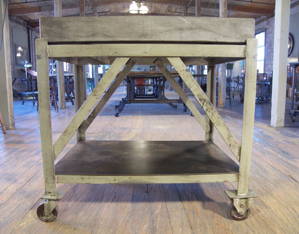 Metal Granite Top Table