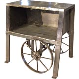 Industrial Metal Cart / Table on Wheels