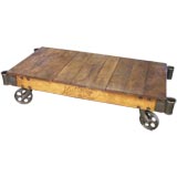 Vintage Cast Iron & Wood "Nutting" Cart