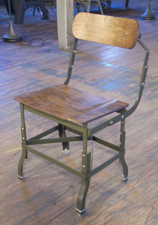 Vintage Industrial DoMore Health Chair. Seat Height is 17