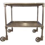 Vintage Industrial Two Tier Cart on Casters
