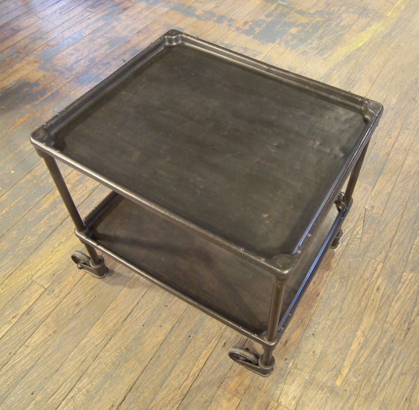 Iron Vintage Industrial Two Tier Cart on Casters