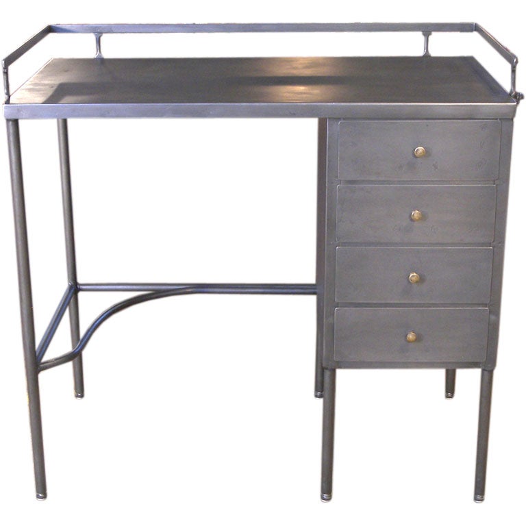 Vintage 4 Drawer Industrial Metal / Steel Desk