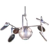 Vintage Multi Beam Metal & Glass Ceiling Surgical / Medical Light / Lamp