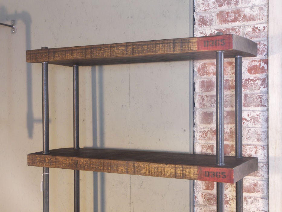 Industrial Wood, Steel (Pipe) Cast Iron Shelving / Storage Unit 1