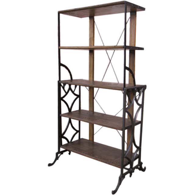 Vintage Adjustable Cast Iron and Wood Display / Baker's Rack at 1stDibs ...
