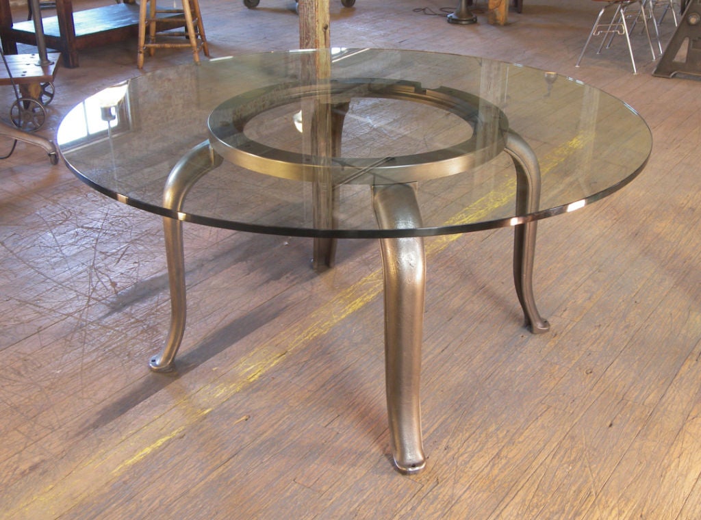 Vintage Industrial Cast Iron Round Table Base