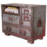 Vintage Industrial Metal Explosives Storage Cabinet