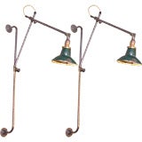 Pair of Vintage Industrial Mercury Vapor Glass Wall Lamps
