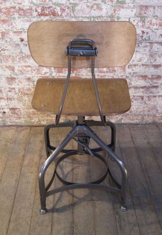 20th Century Set of Ten Vintage Bent Plywood Adjustable Toledo Chairs, Stools, Seating