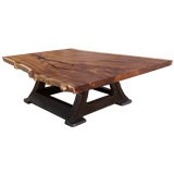 Vintage Wood & Cast Iron Coffee Table