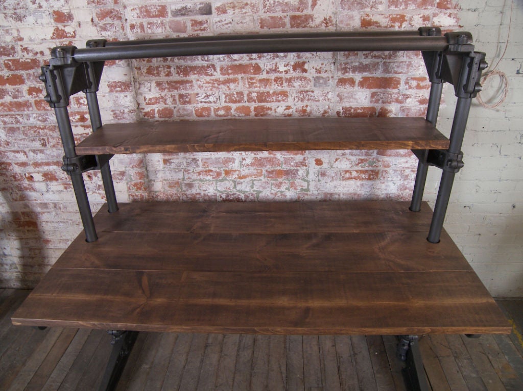 iron and wood desk