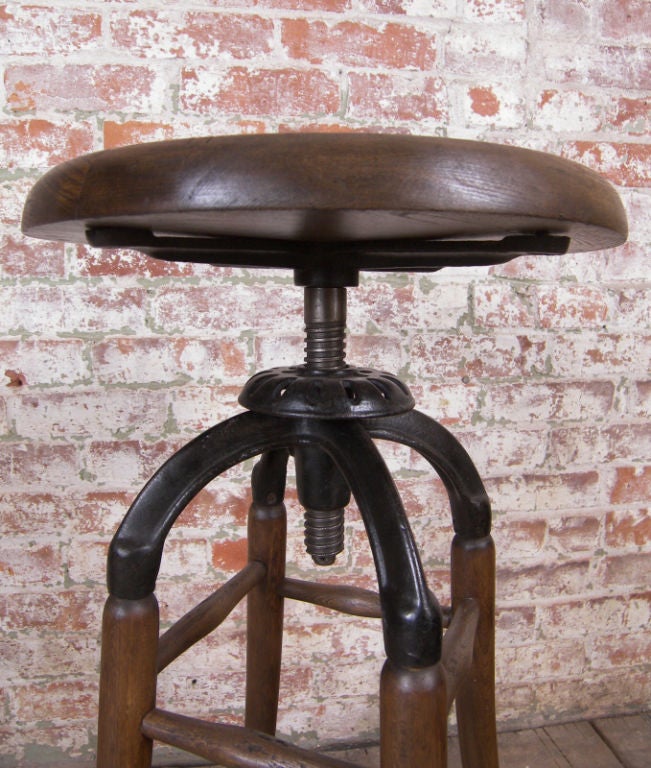 vintage industrial drafting stool