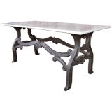 Vintage Industrial Marble 
Cast Iron Table
