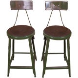 Pair of Vintage Industrial Metal Stools