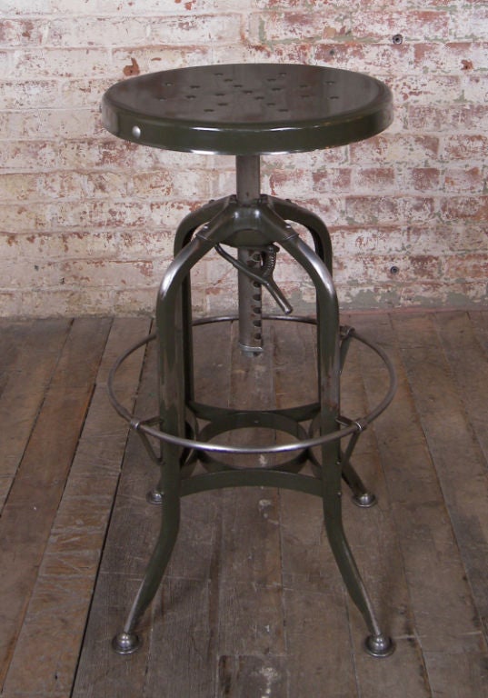 American Vintage Industrial Adjustable Metal Toledo Stool