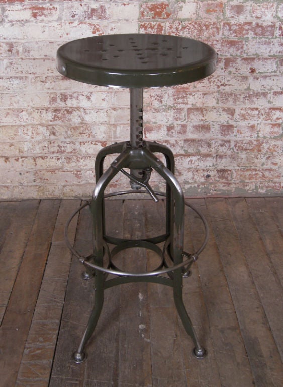 Vintage Industrial Adjustable Metal Toledo Stool 2