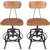 Pair of Vintage Adjustable Toledo Drafting Chairs