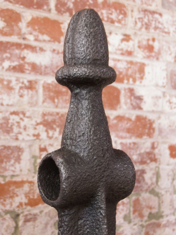 Set of Four Vintage Industrial Cast Iron Metal Posts, Sculpture In Distressed Condition In Oakville, CT