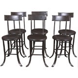 Set of 4 Vintage Industrial Metal Stools / Chairs