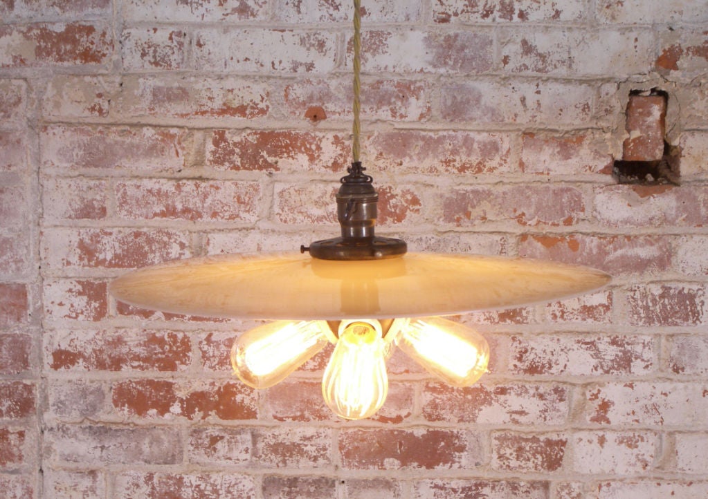 Four Bulb Hanging Milk Glass Lamp / Light