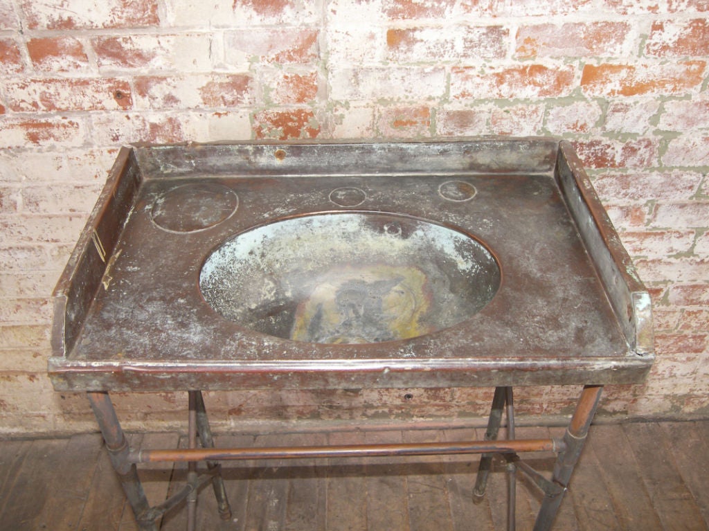 Vintage Copper Railroad Sink 2