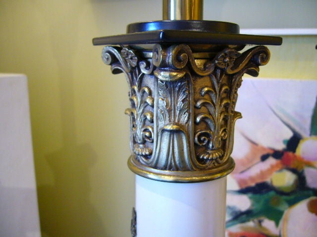 American Fine French Empire style Column Lamps by Stiffel