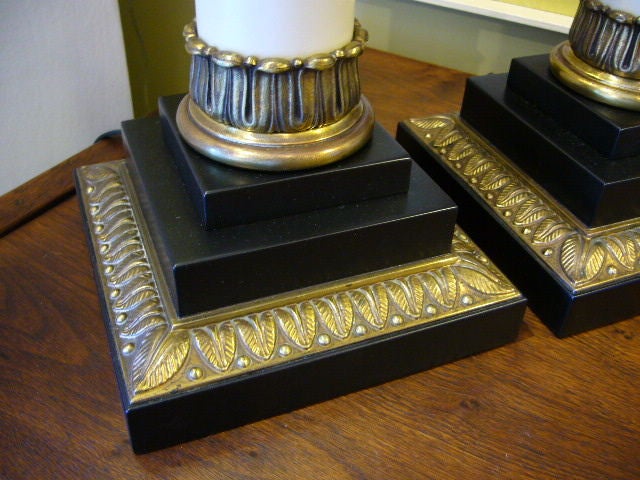 Mid-20th Century Fine French Empire style Column Lamps by Stiffel